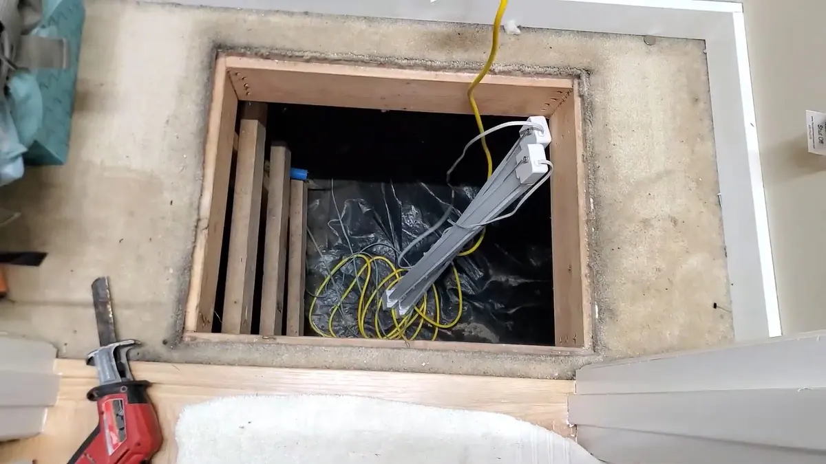 Basement plumbing rough-in with pipes and drain connections illustrating When a Pipe Bursts: The First 10 Minutes