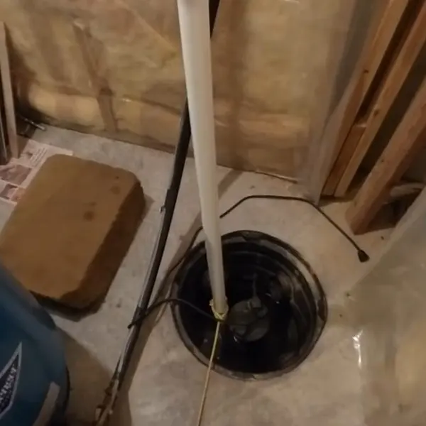 Sump pump and basin in a basement floor for Plumbing Services in Lebanon, PA | Full List